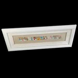 Winter Snowman Cross Stitch Framed COMPLETED Lizzie Kate Stitching Wall Art